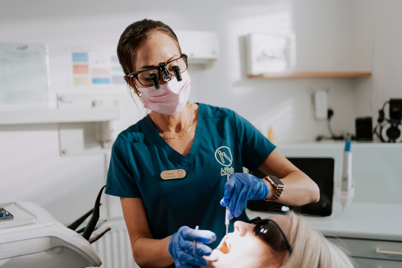 A dentist treating a patient at Affinity